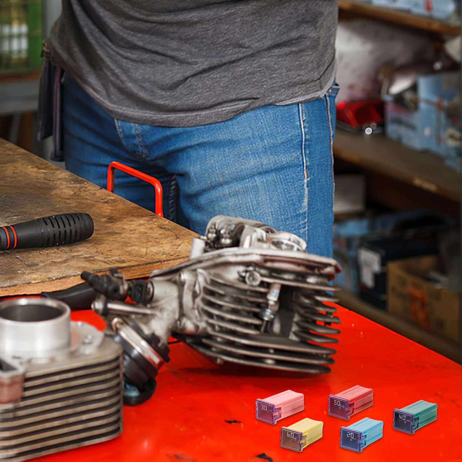 

10Pcs Car Fuse Box Assortment Colored 20a-60a Automotive Fuse Boxes Kit for Pickup Trucks Suvs Vehicle Circuit Protection