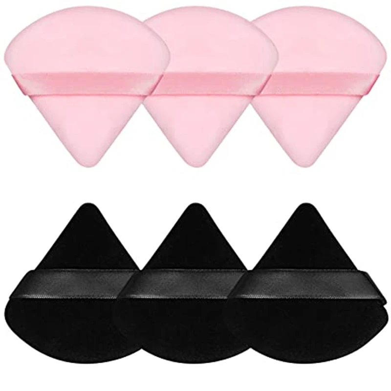 

6Pcs Powder Puff Soft Velour Triangular Powder Puff For Loose Powder Body Cosmetic Foundation Beauty Sponge For Women