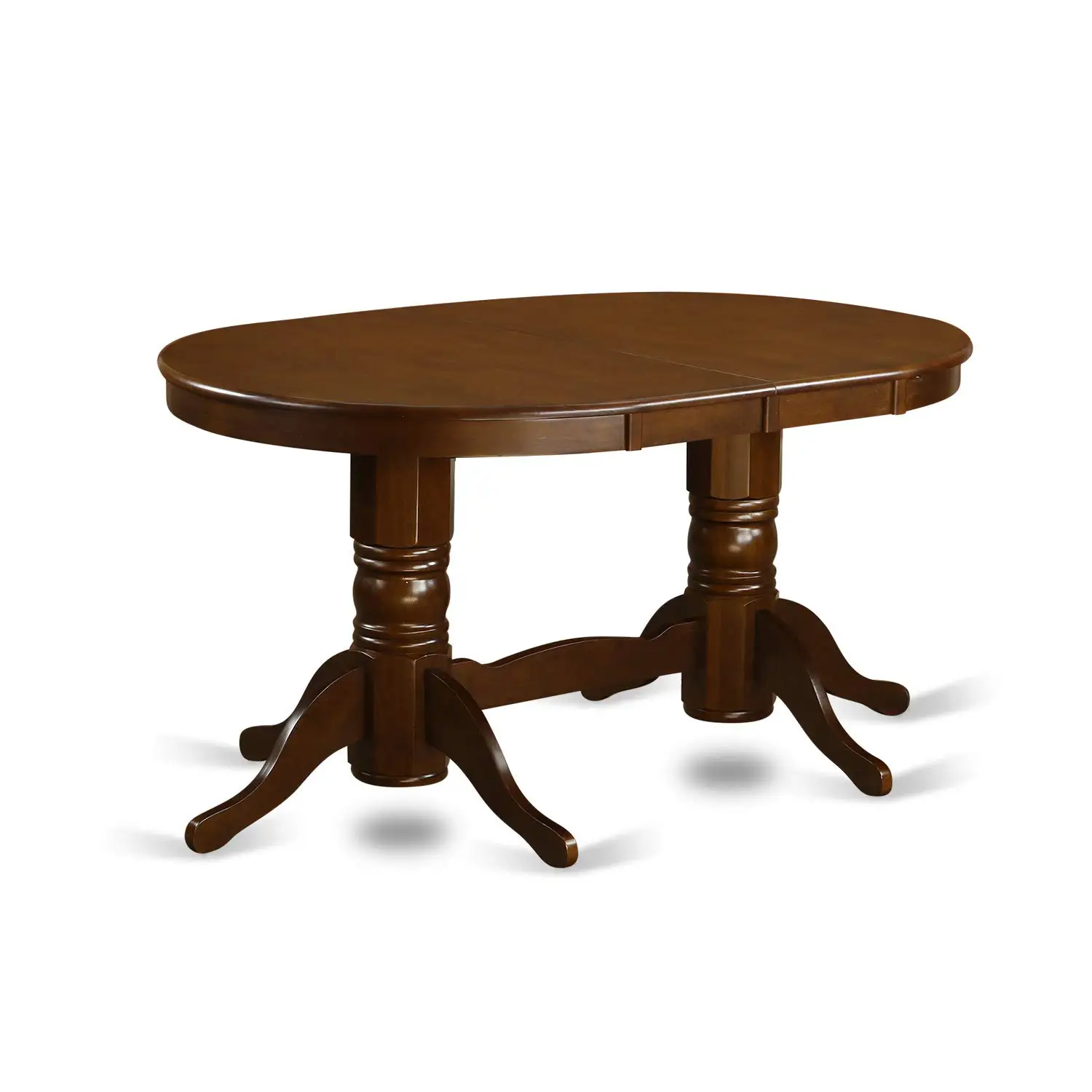 9 Piece Modern Dining Table Set Includes an Oval Wooden Table with Butterfly Leaf and 8 Linen Fabric Upholstered