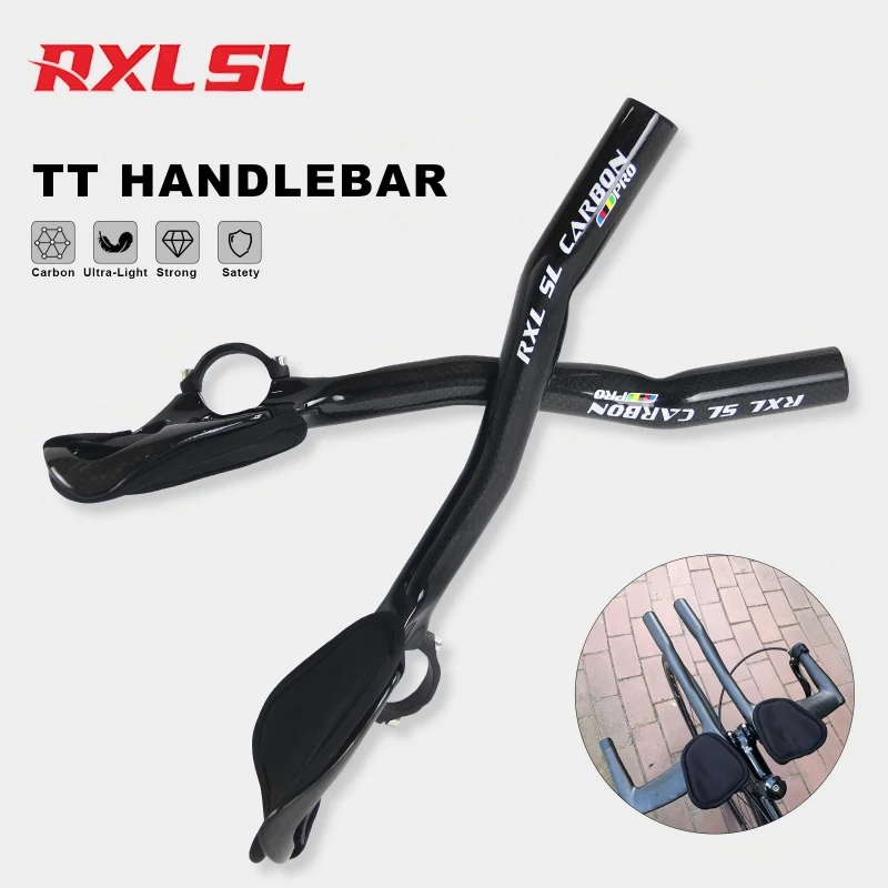 

TT Aero Bars Carbon Bicycle Handlebar Arm Rest Bar TT Handlebar Triathlon Extender Clip On Aerobar 31.8mm for Road Bike Cycling