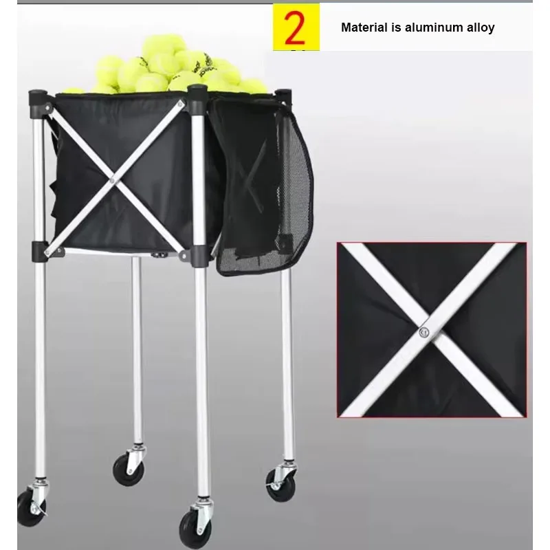 عالية الجودة رخيصة بأسعار معقولة متعددة الوظائف قابلة للطي عربة التنس المحمولة سلة عربة المدرب