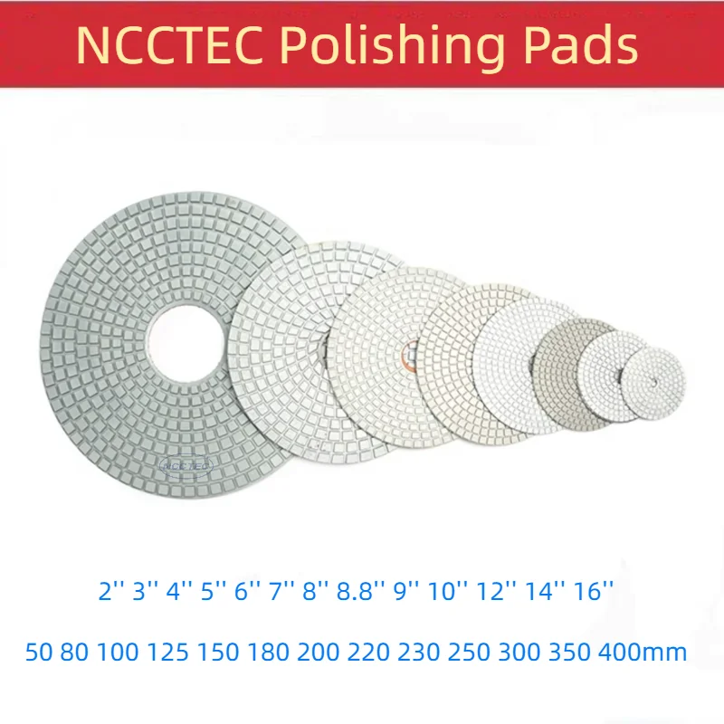 

1pcs 2''-16'' soft wet Diamond polishing pad 50-400mm Polish marble granite grit 30-10000 Ceramic tile edging Polished Concrete