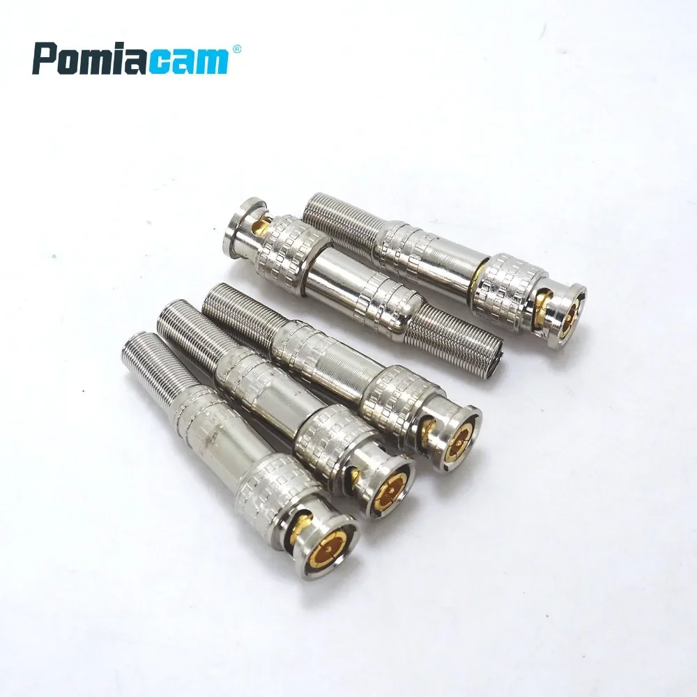B-W1 10Pcs/lot BNC Connector Male for RG-59 Coaxical Cable, Brass End, Crimp, Cable Screwing, For CCTV Camera Surveillance Kit