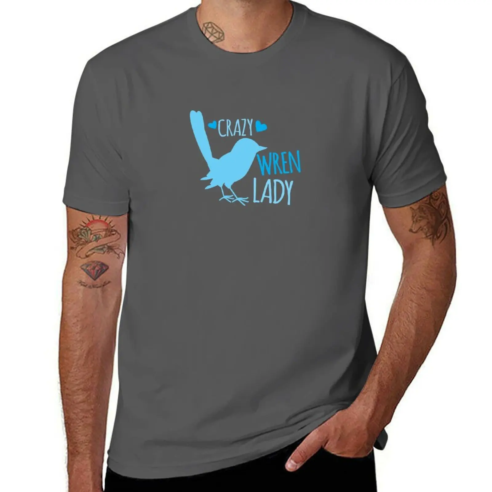 

Футболка Crazy Wren Lady (Blue wren pretty bird), мужские хлопковые забавные хлопковые футболки, мужская футболка из 100%