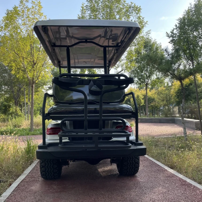 Electric Golf Cart Lithium Battery 72V 2 4 6 8 Seater Eco-Friendly Golf Cart Off-Road Tires Bumper Rear Seat Foldable Rear Seat