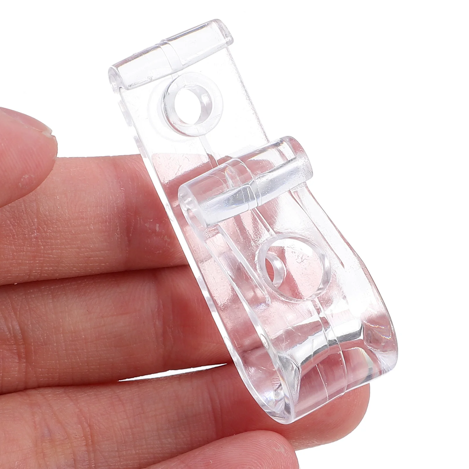 12 Stück Vorhangrollen-Clip, durchsichtig, wiederverwendbar, Kunststoff, Blindschnur, Sicherheitshaken für vertikale römische Schatten, drapierte Schleife, Rollo-Teile