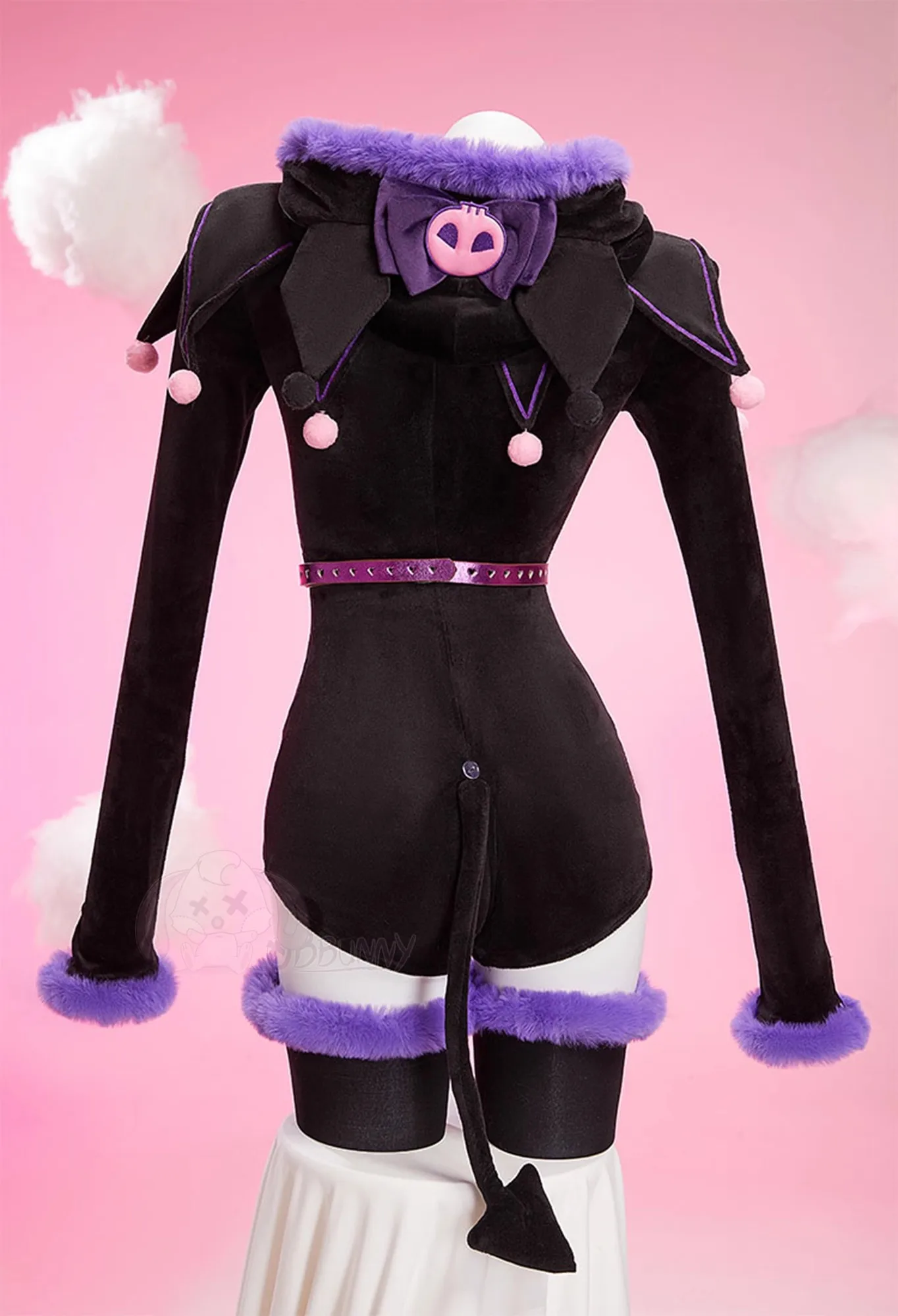 الأرجواني الشيطان تأثيري حلي وذيل المرأة مثير مقنعين ارتداءها الذيل الجوارب مجموعة الأرنب فتاة الكرتون أفخم منامة Kawaii بذلة