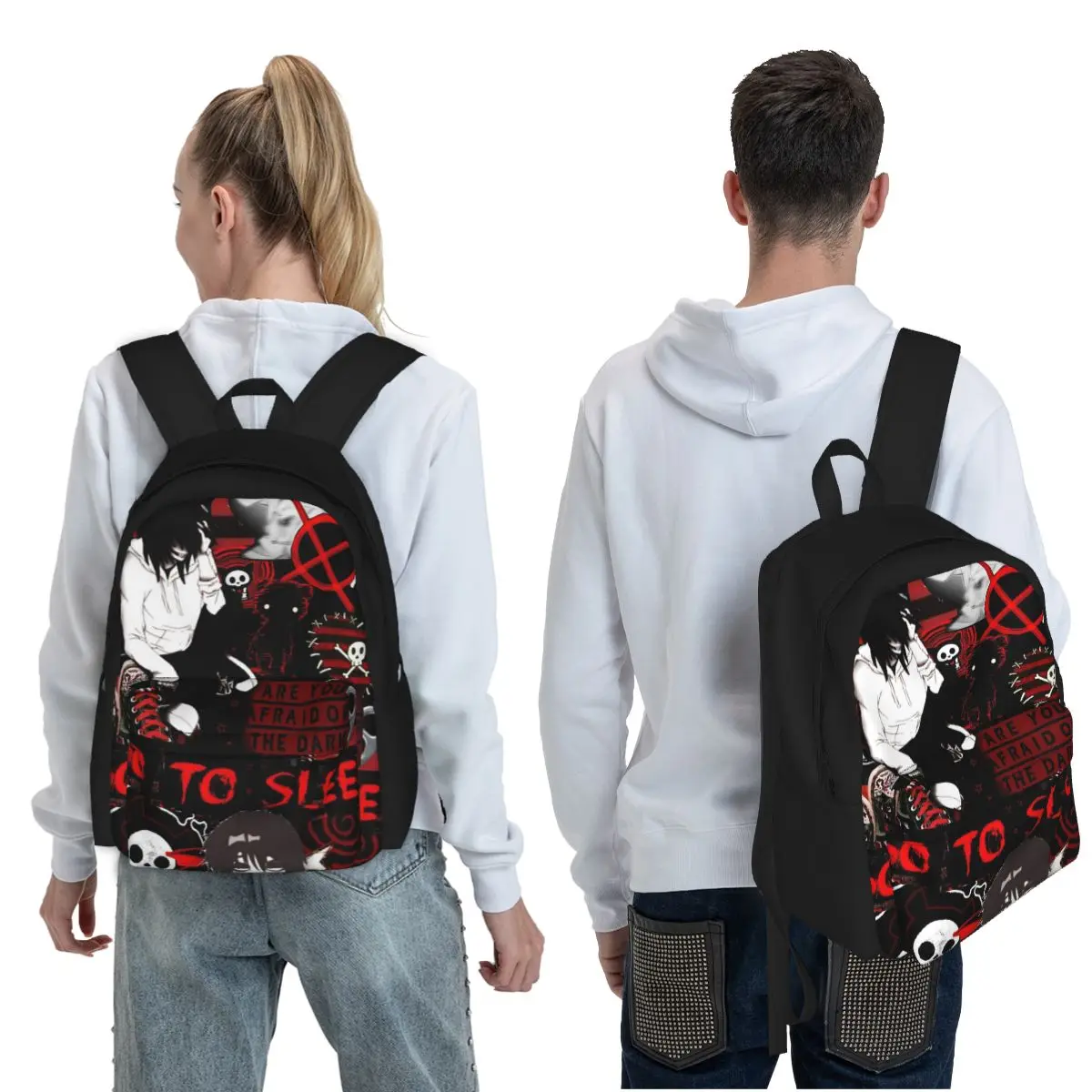 Horror Meme Graphic Dark Internetcore Student Backpack School Bag for Boys Girls Fashion Bookbag Shoulder Bags