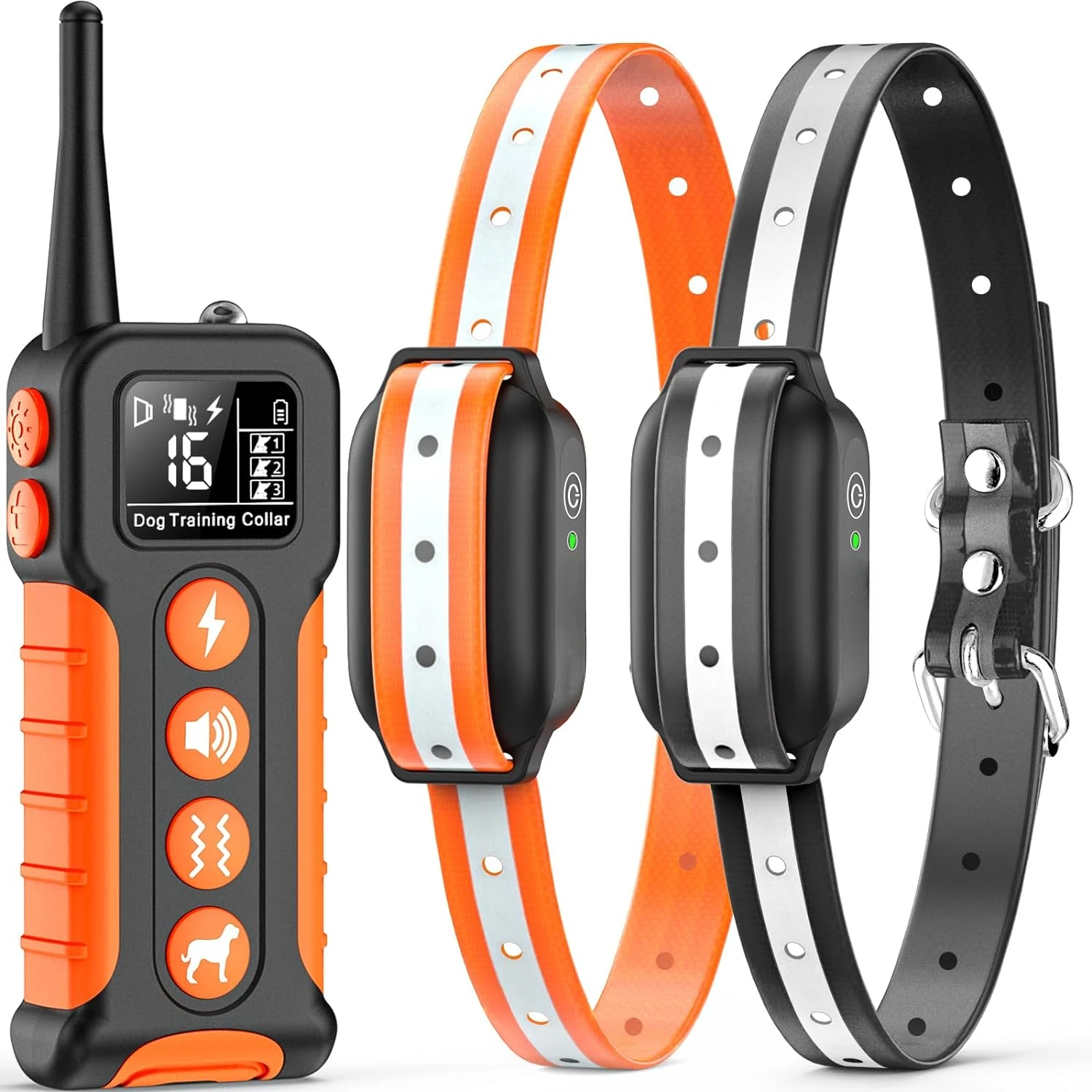 

KLYM-Dog Training Collar, Barking Collar, Remote Control with Beep, Vibrate, Safety Lock, Spotlight, 3 Channels, 3300 FT