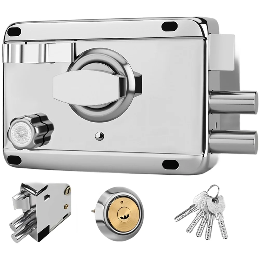 Wooden Door Mortise Lock Silver for Iron Security Lock with Cold Rolled Steel Knob 12 9 8.5cm Dimensions Smooth Operation