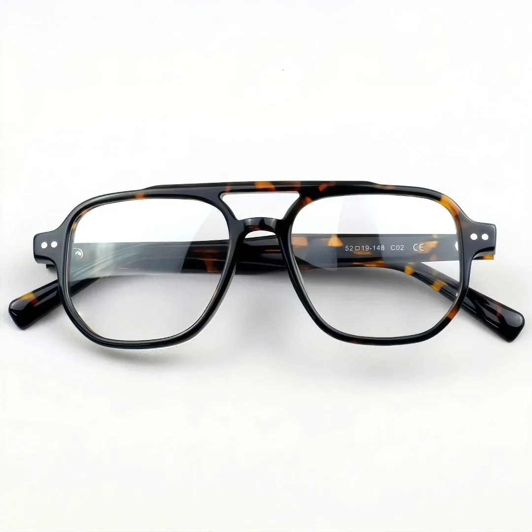 

KUXA Prescription Retro Tortoise Acetate Glasses Men Myopia Hyperopia Recipe Lenses Optical Eyeglasses Transition Anti-reflectio