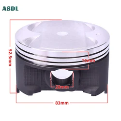 For AN400 1999-2000 AN 400 2002-2006 lntruder M800 C800 Motorcycle Piston and Piston Rings Set 83mm 83.25mm 83.50mm 83.75mm 84mm