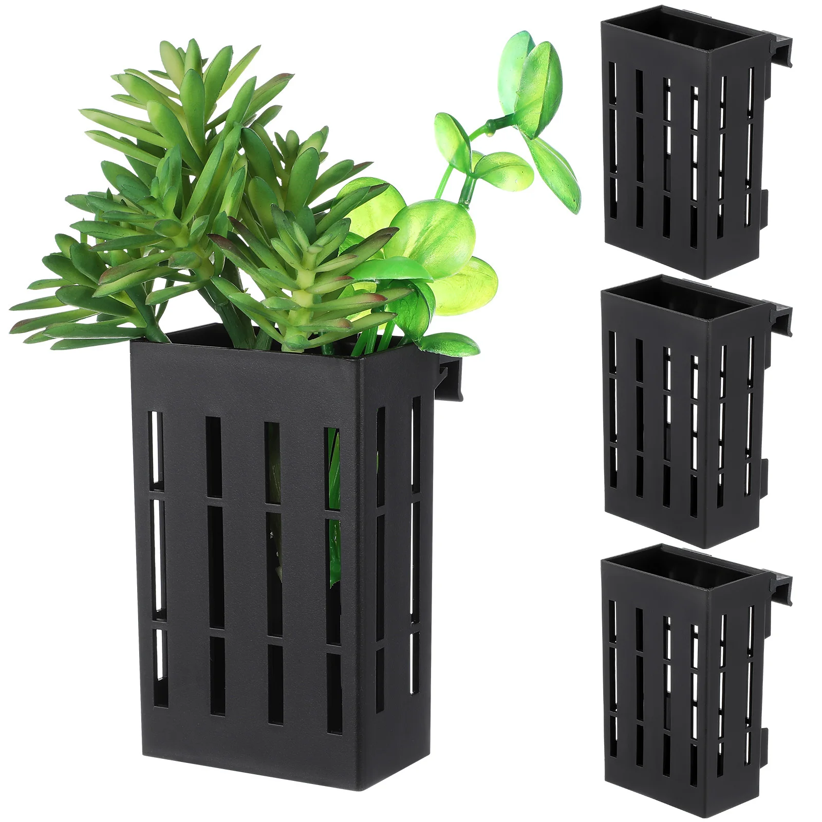 

4Pcs Hanging Aquatic Plant Holder Aquarium Plant Basket with Flow Through Holes for Root Growth Fish Tank Decor Planter