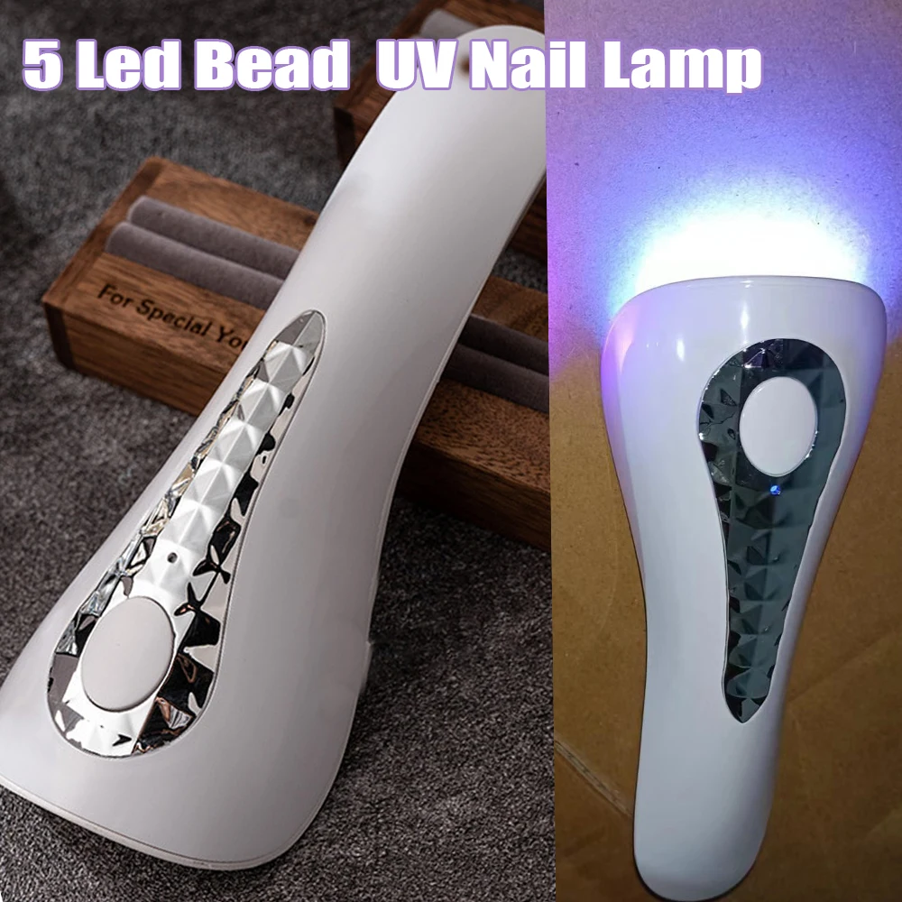 2024 INS Quick Dry Nail Dryer Lamp With 5Pcs Light Bead Portable UV Nail Lamp Professional Handheld UV Gel Nail Salon Lamp