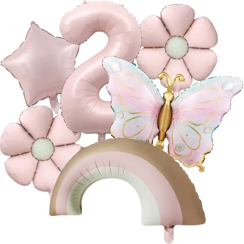 6 Stück Pastellrosa Schmetterling Aluminiumfolienballon für Mädchen Geburtstag Schmetterling Thema Hochzeit Party Dekoration Lieferungen – Detail 4