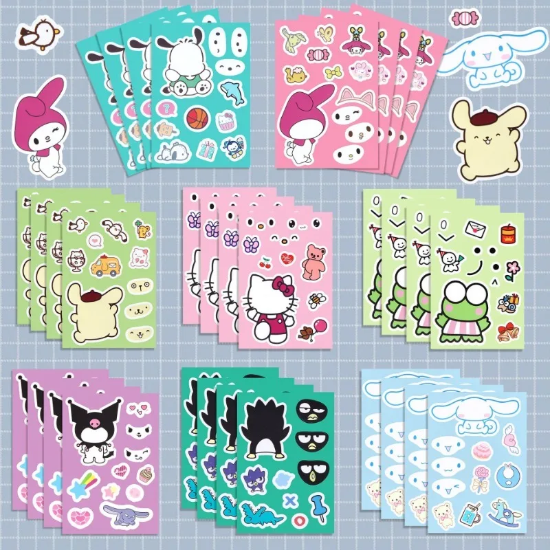 

8 шт. Sanrio Kawaii Hello Kitty Kuromi мультфильм аниме чехол для мобильного телефона ноутбук чемодан чашка воды гитара детская игрушка наклейка