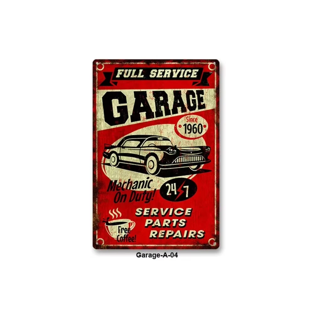 قطعة واحدة من لافتة إصلاح معدنية - لوحة من القصدير عتيقة صدئة، ملصق ديكور جداري رائع لنادي تجميل السيارة #3