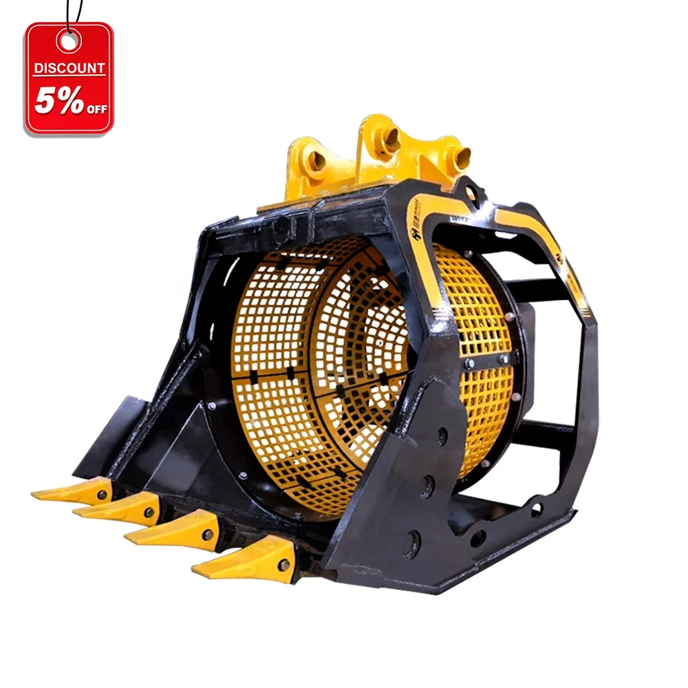 YUGONG Heavy-Duty Excavator Rotating Screening Bucket | High Efficiency Soil Sieving | Durable Construction Attachmen For Sale