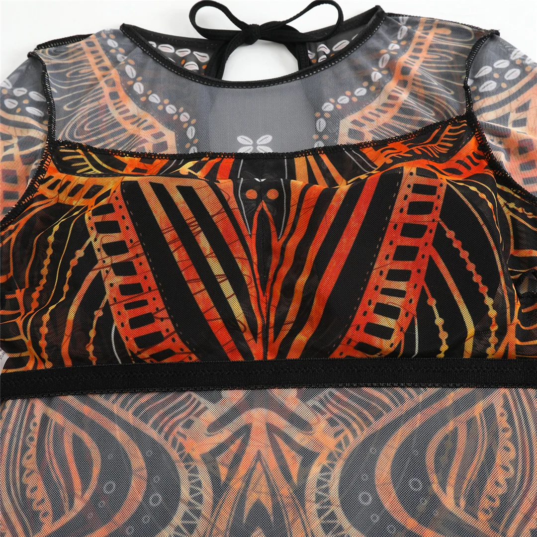 S - XXL 3-teiliges Set, neues, bedrucktes, langärmeliges Badeanzug-Set mit Hose, Sarong, Damen-Badebekleidung, einteiliger Badeanzug, Damen-Badeanzug, Badeanzug V7180 – Detail 39