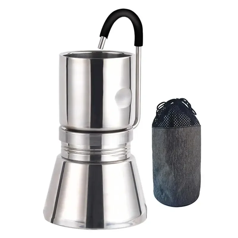 BRSTC05-Machine à Expresso en Acier Inoxydable, Distillateur  Café, Pot Moka, Accessoires  Camping