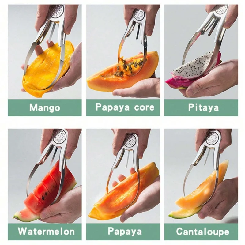 الفولاذ المقاوم للصدأ المانجو القاطع الفاصل الأفوكادو القطاعة الفاكهة البطيخ قطع سكين مقشرة تقطيع أداة تقشير أدوات المطبخ #2