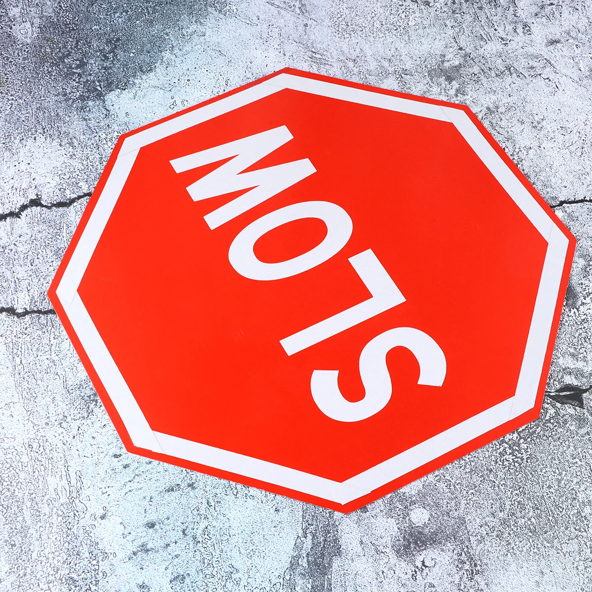 1 قطعة إشارة المرور البطيئة لوحة الألومنيوم قسط دائم الجدار الديكور داخلي في الهواء الطلق استخدام الأحمر المثمن علامة الشارع السلامة #3