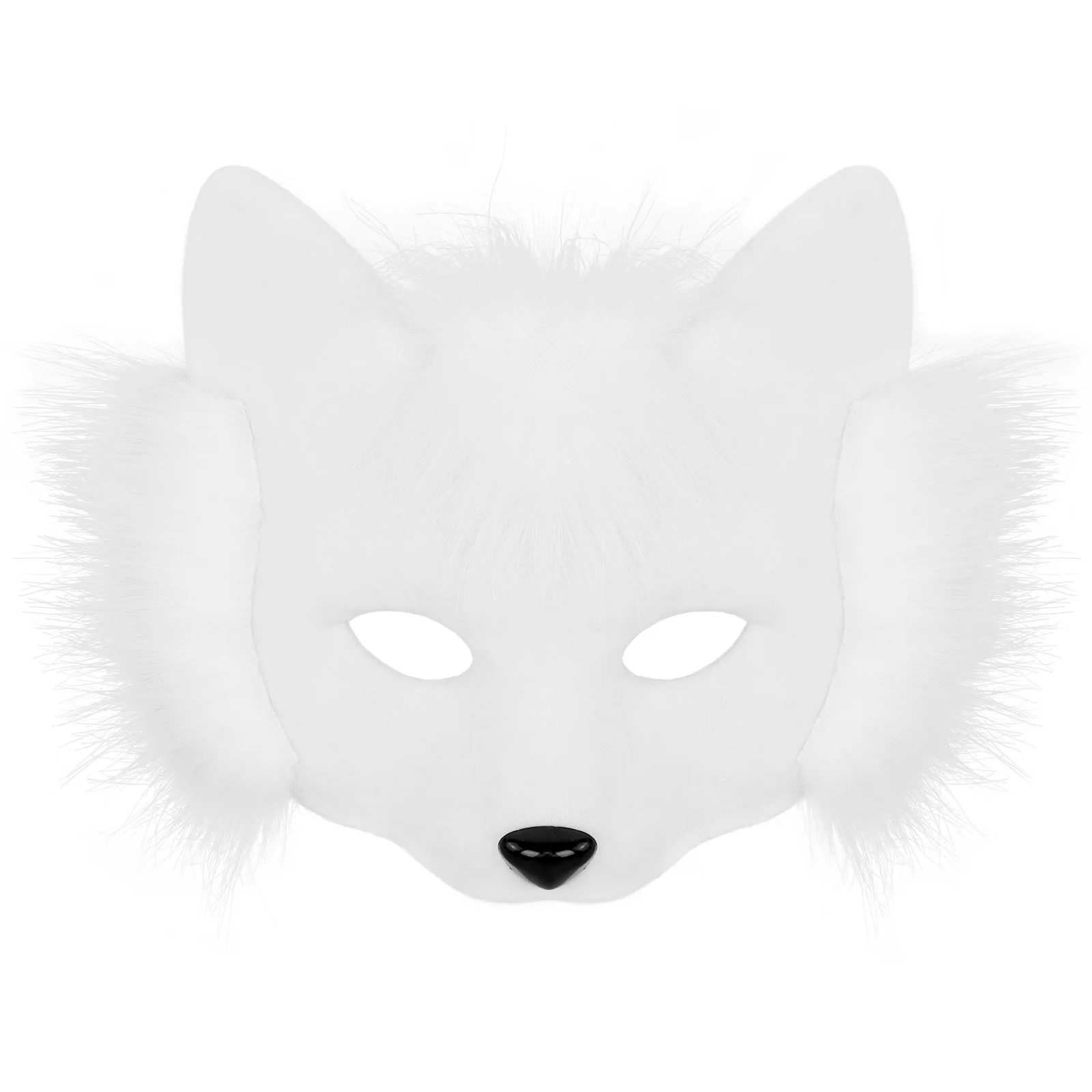 Costume Prop Maschera 3d Naso Maschera di volpe pelosa Maschera per feste cosplay Pelliccia artificiale per feste in costume di Halloween Carnevale