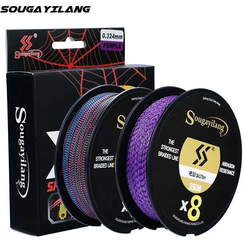 Sougayilang 150M X8 Fishing Line Speckled Braided Fishing Line Multifilament Super Strong PE Invisible Fishing Line