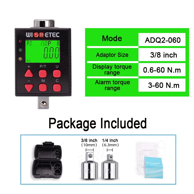 Hoge Precisie Digitale Koppelmeter 0.1-340 N.m Verstelbare Koppelmeter Adapter Professionele Elektronische Koppel Ratelsleutel - afbeelding 1