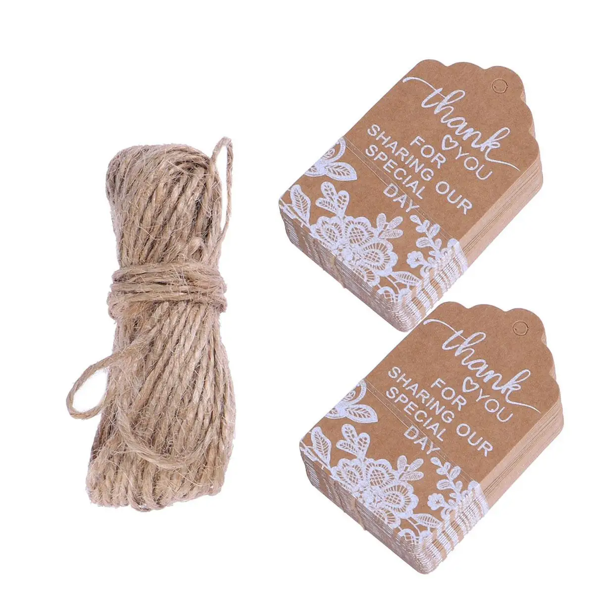 

50pcs White Paper Wedding Favor Tags for Printed Tags Wedding Favor Decor Printed Bridesmaid Gifts Rope Cards