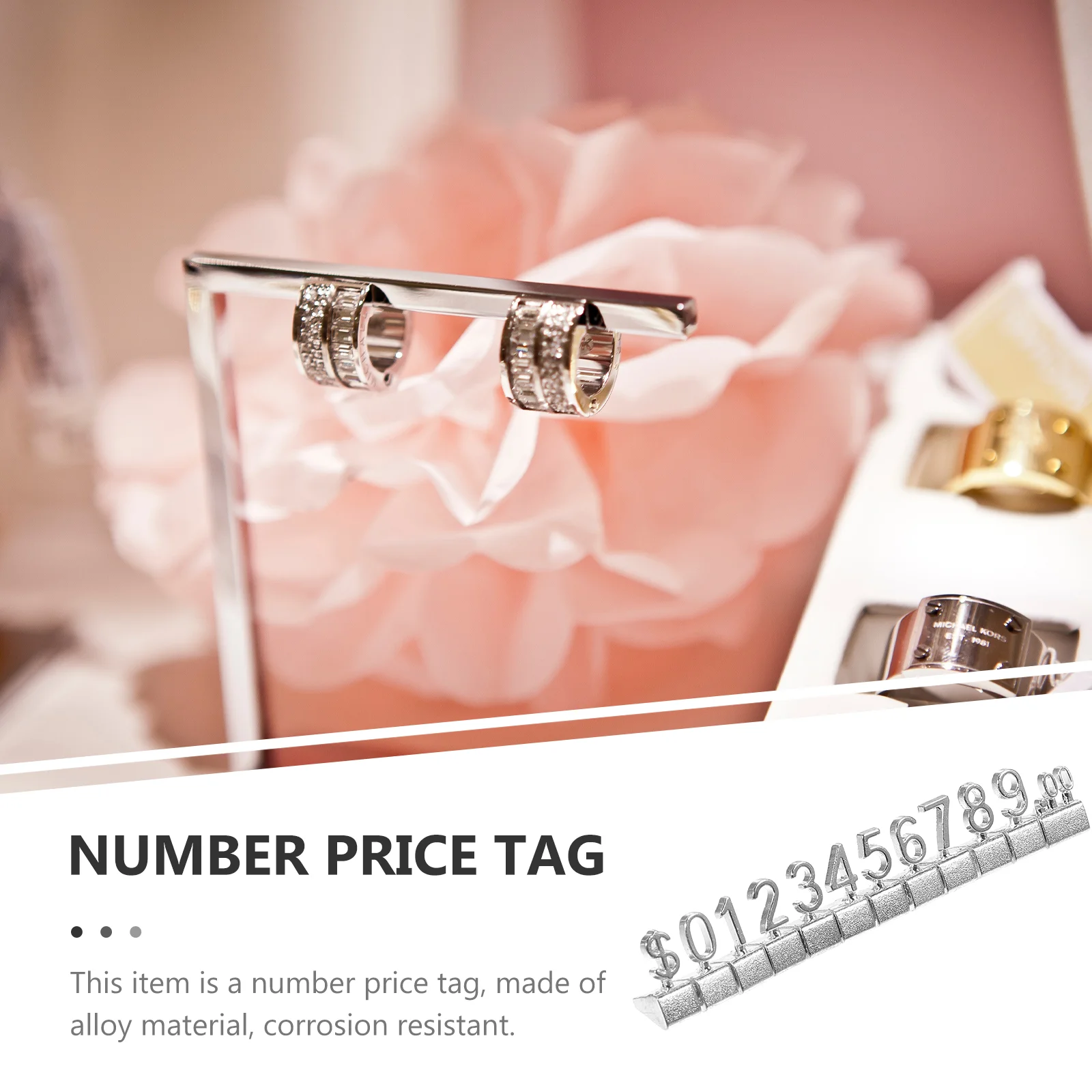 10 Pcs Metal Price Tag Show Rack Display Board Stand Cube Letter Pricing Label Alloy Jewelry Cubes Block