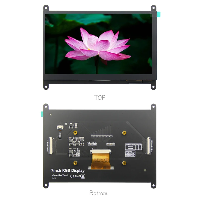 Imagem -03 - Módulo Touchscreen Capacitância Ips para Atomic Wildfire Stm32 Esp32 Novo Display Rgb 1024x600 Pixel Tela Lcd de 7