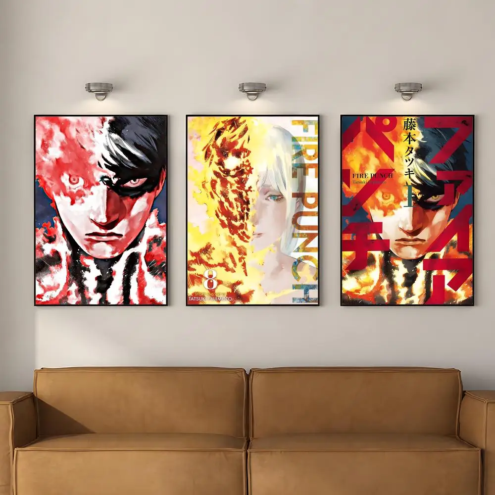 Manga F-FIRE P-PUNCH Fujimoto Poster PP Self Adhesive Decorative Poster Waterproof Waterproof for Apartment Bedroom