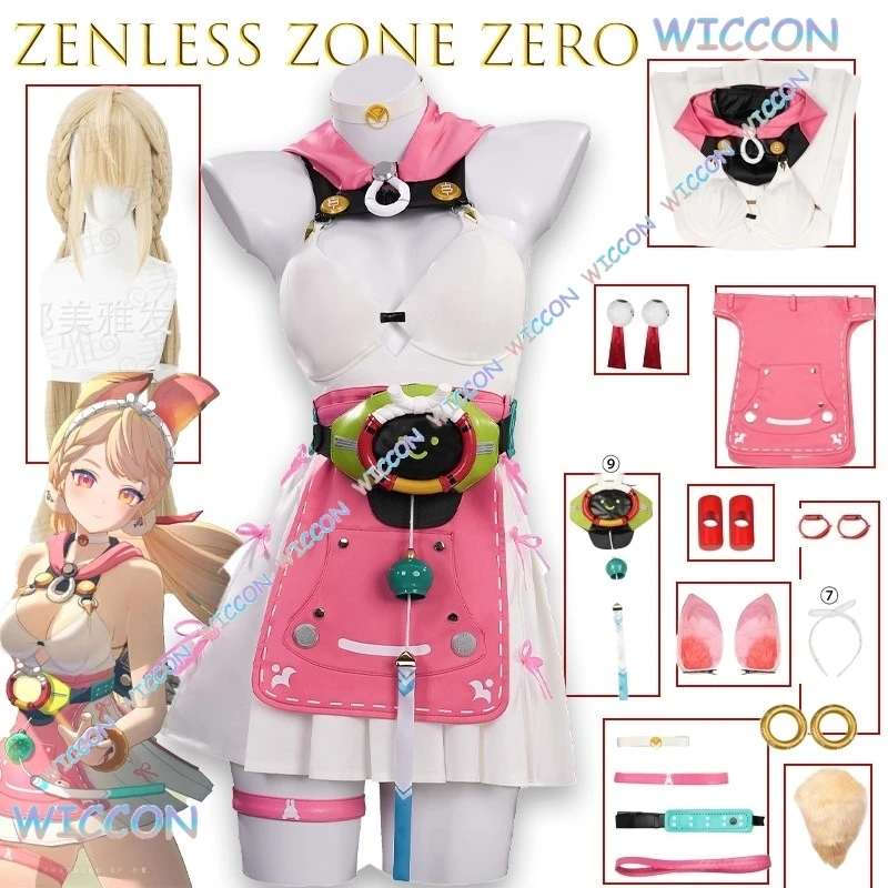 

Одежда Sea of Thyme Wona/Game Zenless Zone Zero Alice Thymefield, карнавальный костюм, парик, женский наряд с кроликом для девочек, вечерние на Хэллоуин