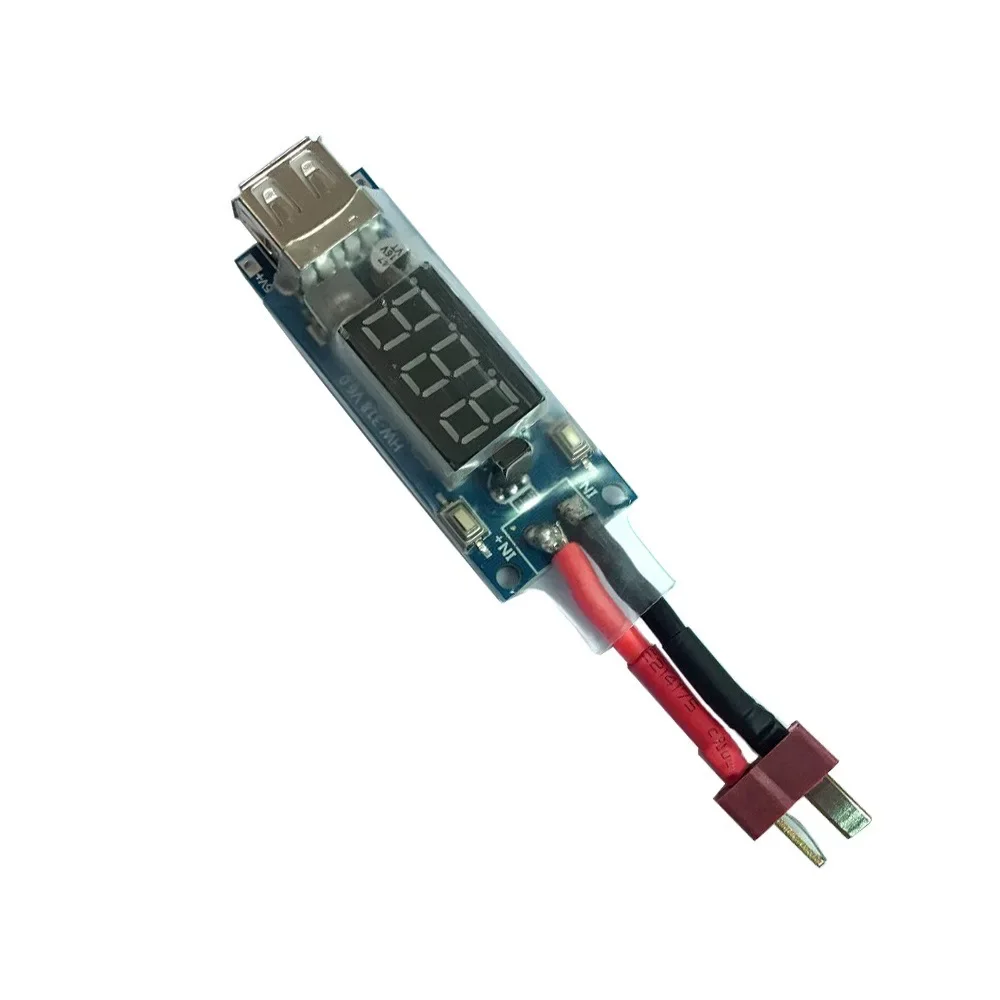 RC Lithium Battery To Mobile Phone USB Charging 5V 2A Field Converter 7.4-40V Wide Voltage Input