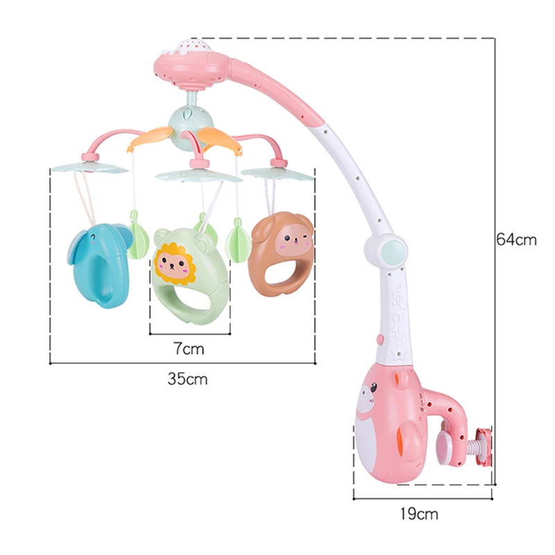 เปลเด็กมือถือ Rattles ทารกแรกเกิดเตียง Bell ทารก Light ฉายภาพ Sensory การศึกษาของเล่นเด็กสำหรับ0-12เดือนของขวัญเด็ก