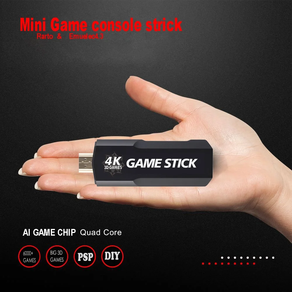 GD10 Game Stick 4K Mini Retro 4K Console per videogiochi per controller Wireless N64 2.4G HD 30000 giochi classici per PSP/N64/PS1