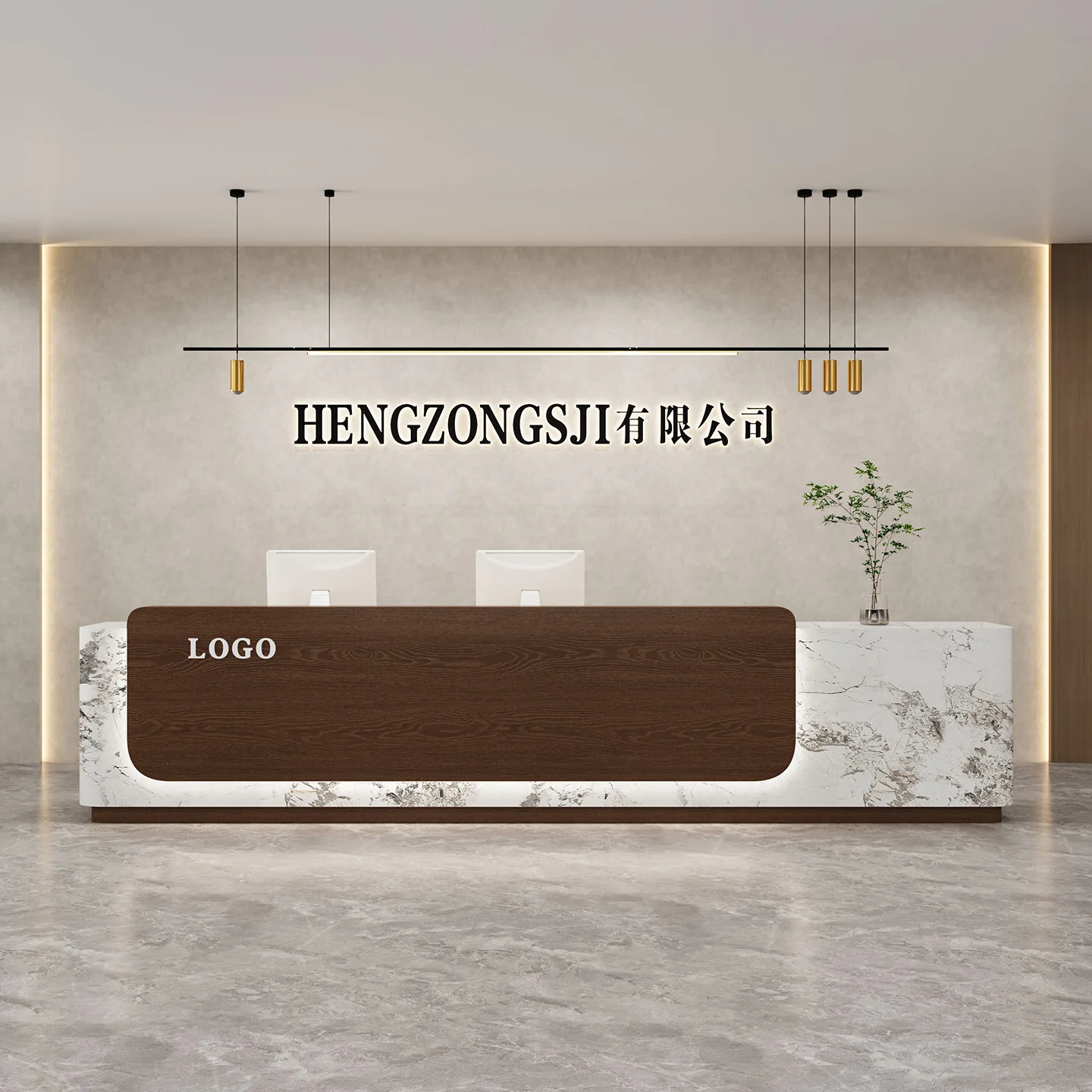 Company painted front desk, reception desk, beauty salon, clothing store, bar counter, hotel lobby, cashier, store counter