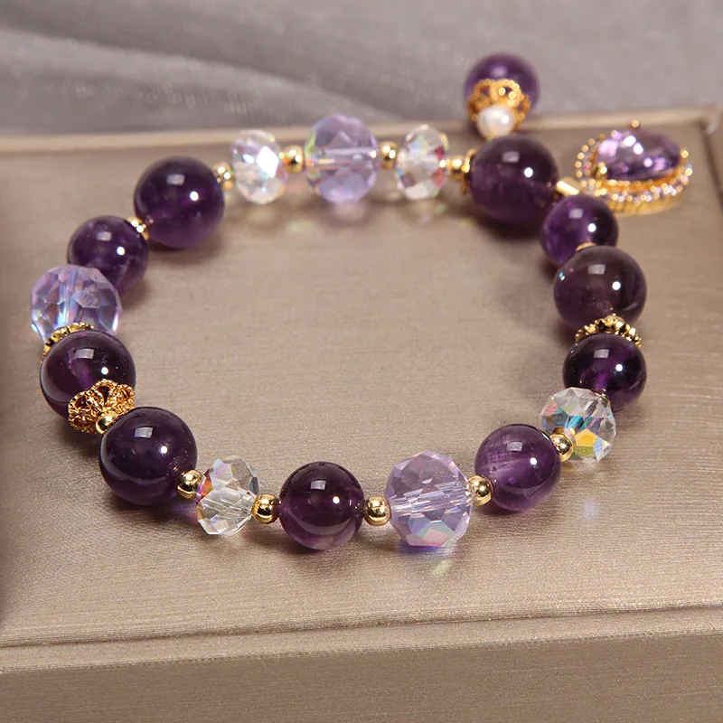 Natural purple crystal bracelet