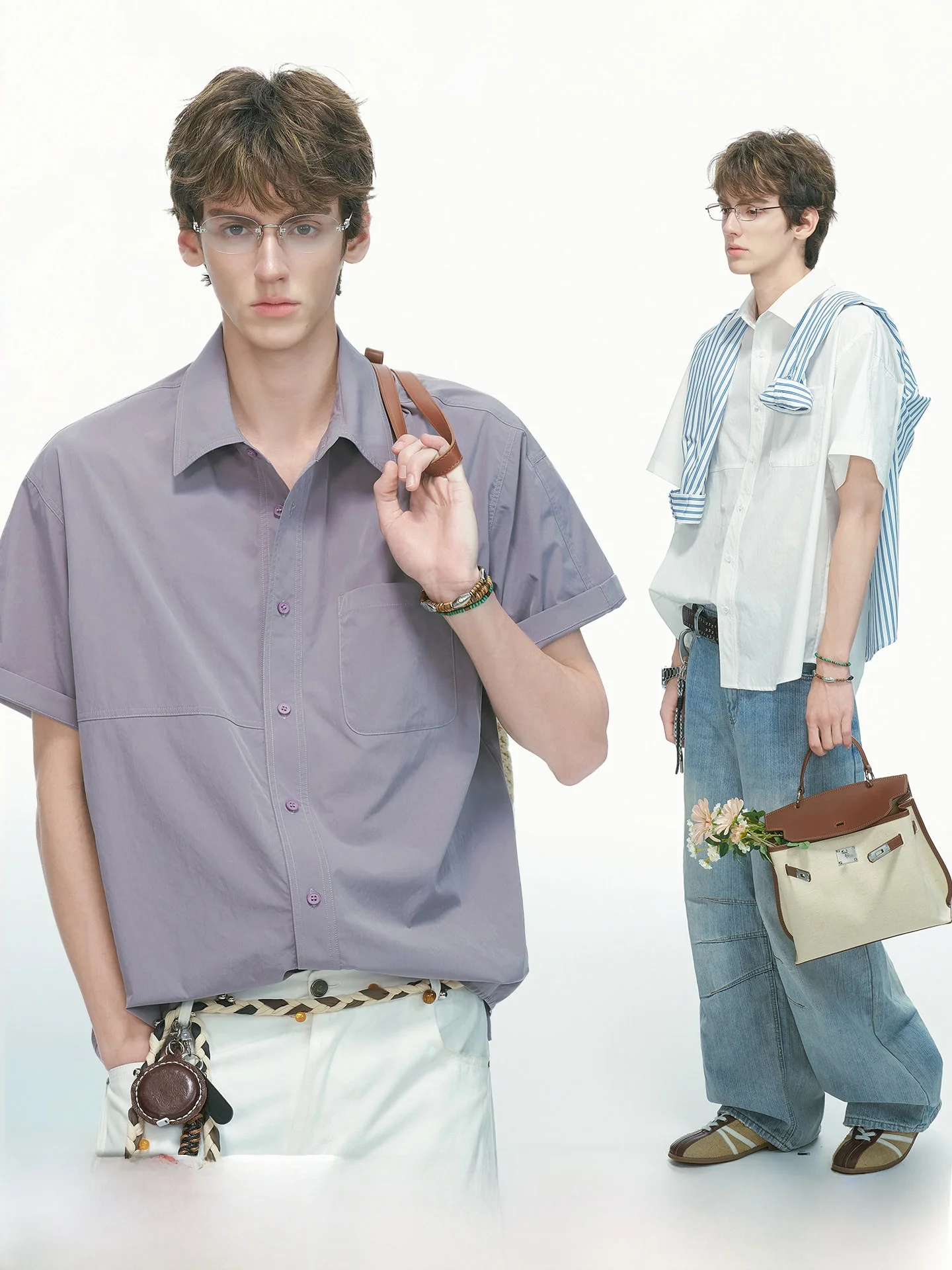 

Dream Made Men's Summer Lightweight Casual Short Sleeve Shirt Breathable Comfortable Polyester Fiber Youth Popular Style