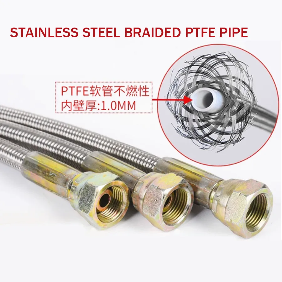 

304 stainless steel braided PTFE tube, high temperature resistant mold, oil temperature machine, heat transfer oil pipe
