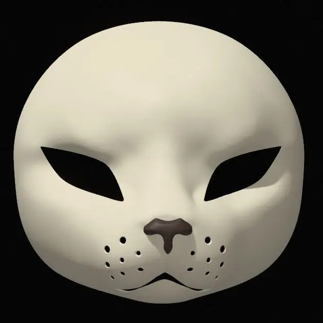 Kemono-mascarilla Base con estampado 3D de gato mascota, traje de bestia semisalista, accesorio de disfraz de calavera