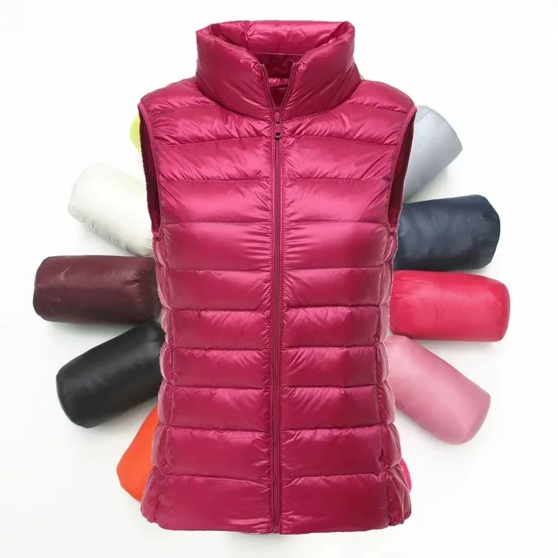 Women Portable Duck Down Vest Coat 2023 Winter Ultralight Sleeveless Puffer Duck Feather Parka Jackets Windproof Warm Waistcoat