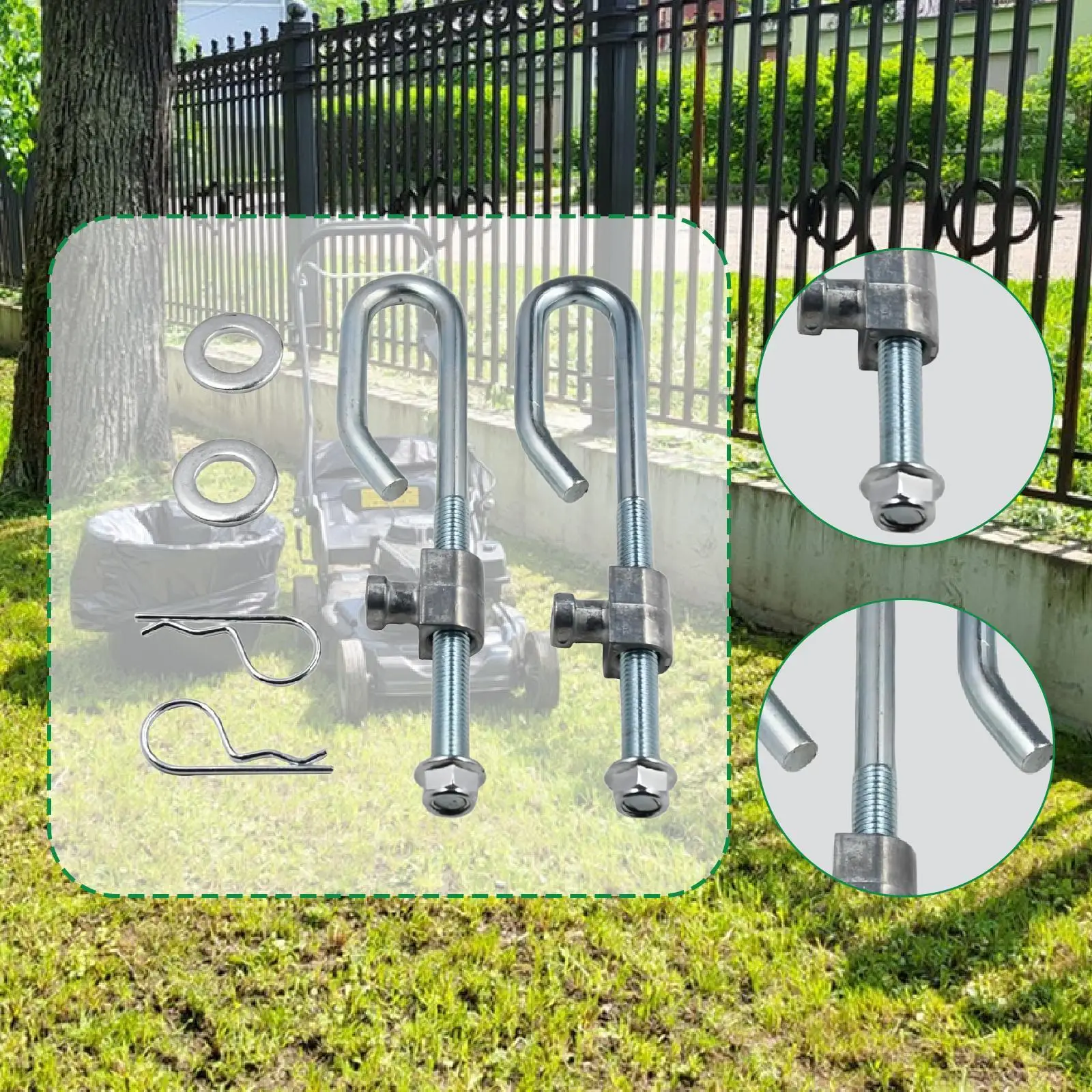 

2x Deck Lift Hanger Rod Kit Heavy Duty Easy Installation Replacement for Mowers Lawnmower Tractors L100 LA100 D100 E100 Series
