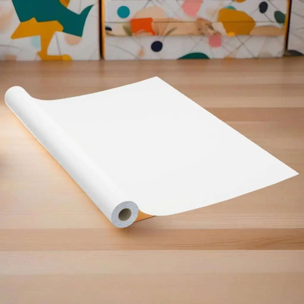 

2 Pcs Self-Adhesive White PVC Furniture Film - 196.9x35.4 cm Renovation Wrap