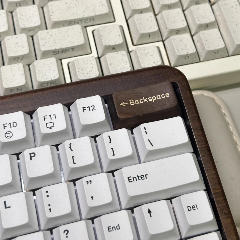 Tastenkappe aus Walnussholz, individuelle Leertaste aus massivem Holz, handwerkliche Tastenkappen, Kirschprofilpunkt-Tastenkappen, mechanisches Tastaturzubehör