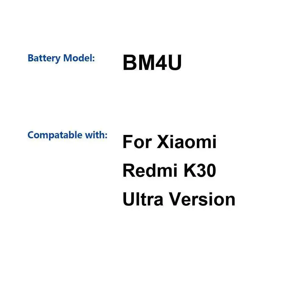 

Аккумулятор мобильного телефона 4420 мАч BM4U безопасный для Xiaomi Redmi K30 Ultra 512 ГБ версия