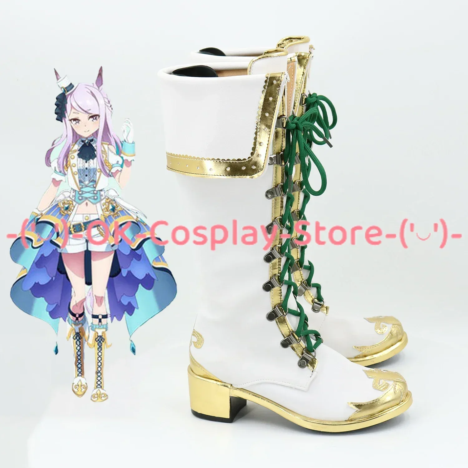 [Angepasst] Umamusume: Pretty Derby Mejiro McQueen Cosplay Schuhe Spiel Roleplay Prop Halloween Karneval Party PU Leder Stiefel