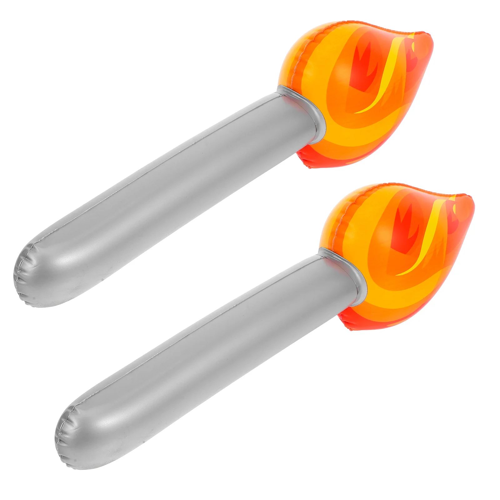 

2Pcs Inflatable Torch Portable Performance Props for Kids Stage Sports Event Artificial Rubber Flame Photo Prop Party Favor