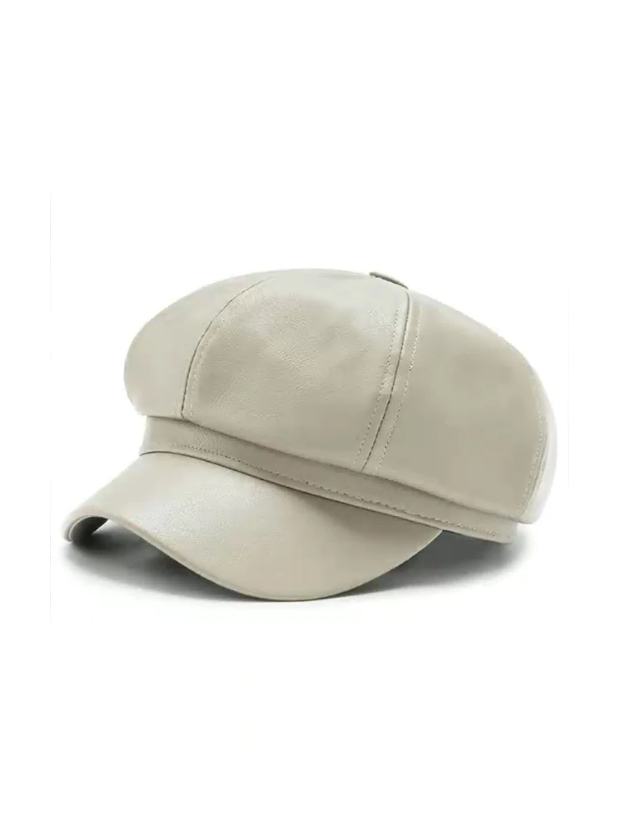 Pu leather octagonal cap